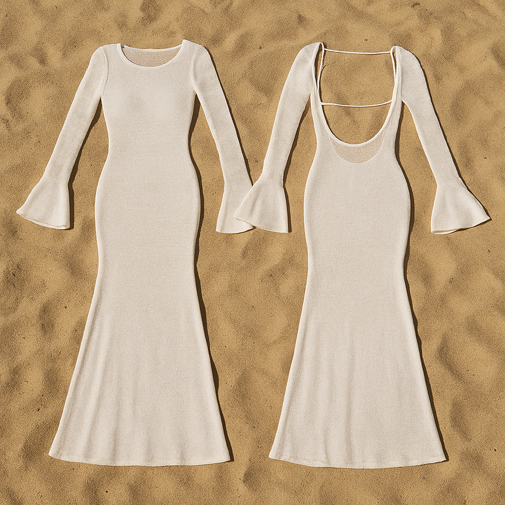 ROSAL.® Backless Long Sleeve Dress