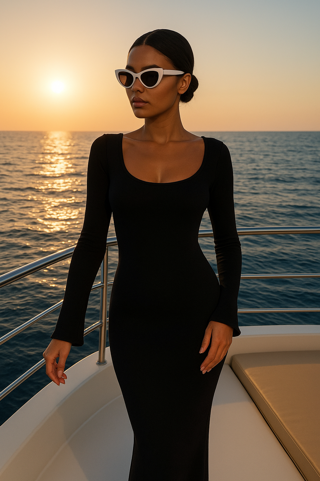 ROSAL.® Backless Long Sleeve Dress