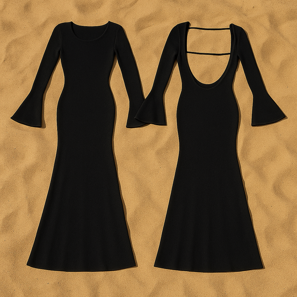 ROSAL.® Backless Long Sleeve Dress